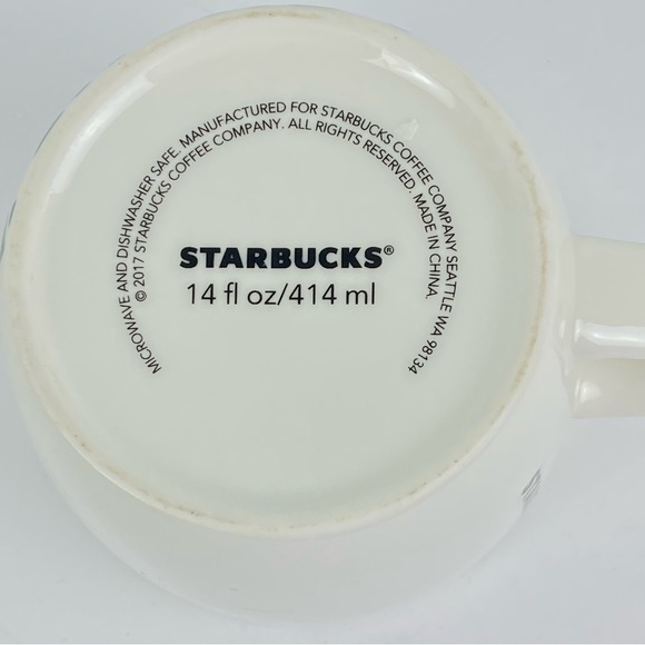 STARBUCKS 2017 Green Mermaid Siren Logo 14 oz Ceramic Coffee Mug - Picture 4 of 4